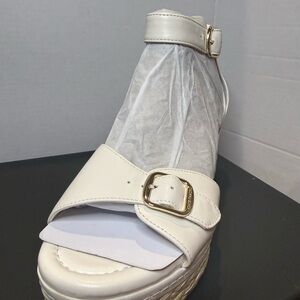 Vince Camuto White Wedge Sandals